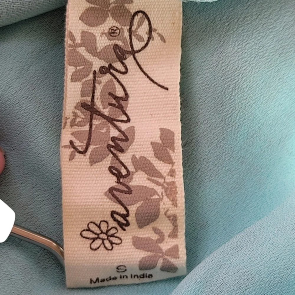 AVENTURA S Resort Vacation Mini Dress Aqua Blue Grey Babydoll Y2k Pockets - Picture 11 of 12